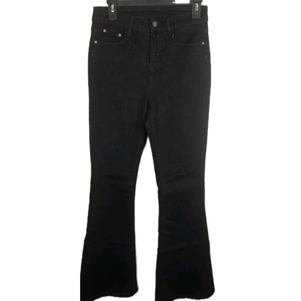 Black 11" Flare Fashion Jeans Sz 6 30" Inseam Hipster Grunge Skater NEW! whimsig